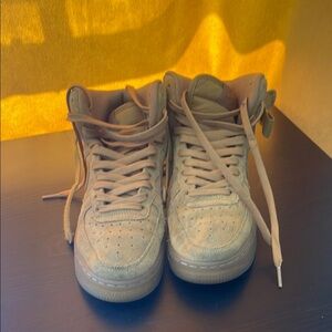 Kids Tan High-Top Sneakers